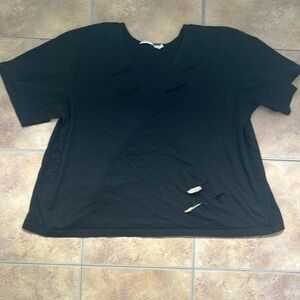 Byegreis ripped tee with open back